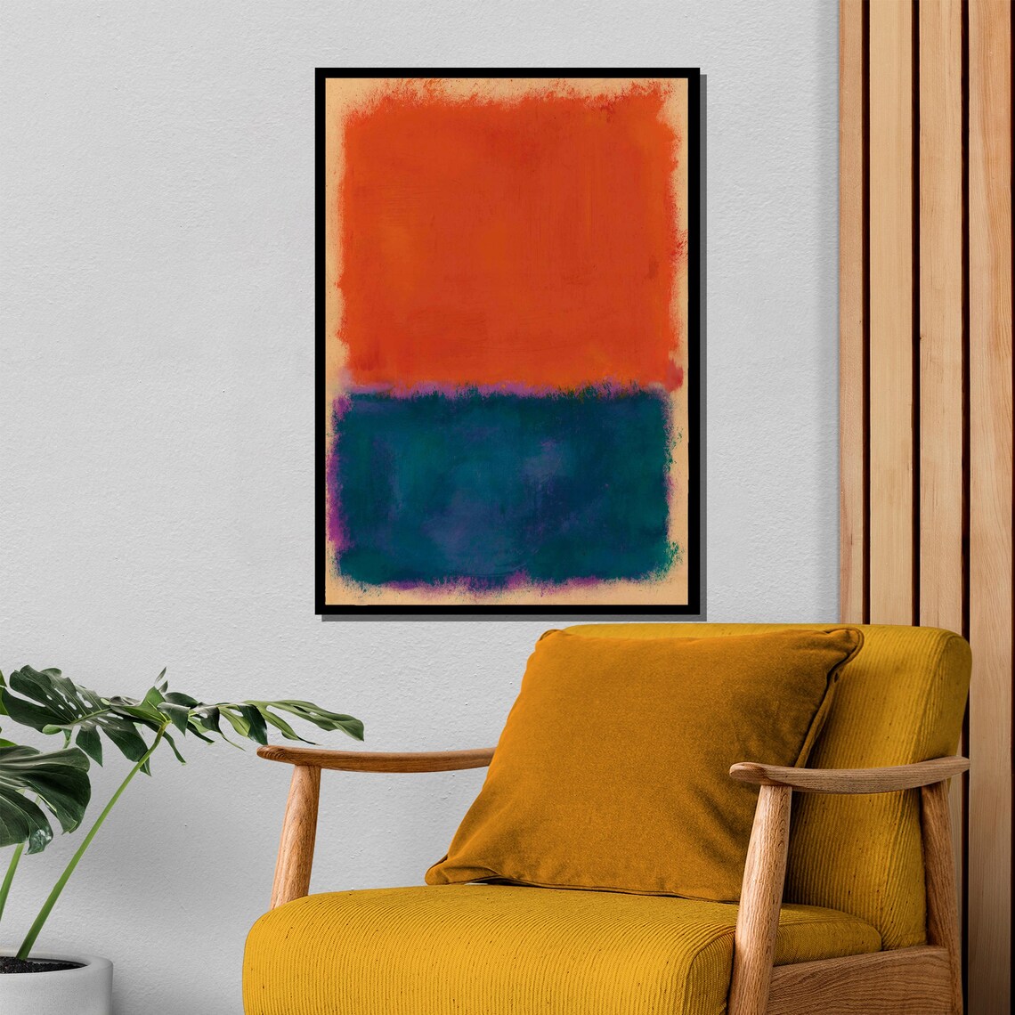 Mark Rothko Painting Deep Orange And Teal Layers Abstract Art Gift For Colorful Spaces - Image 4