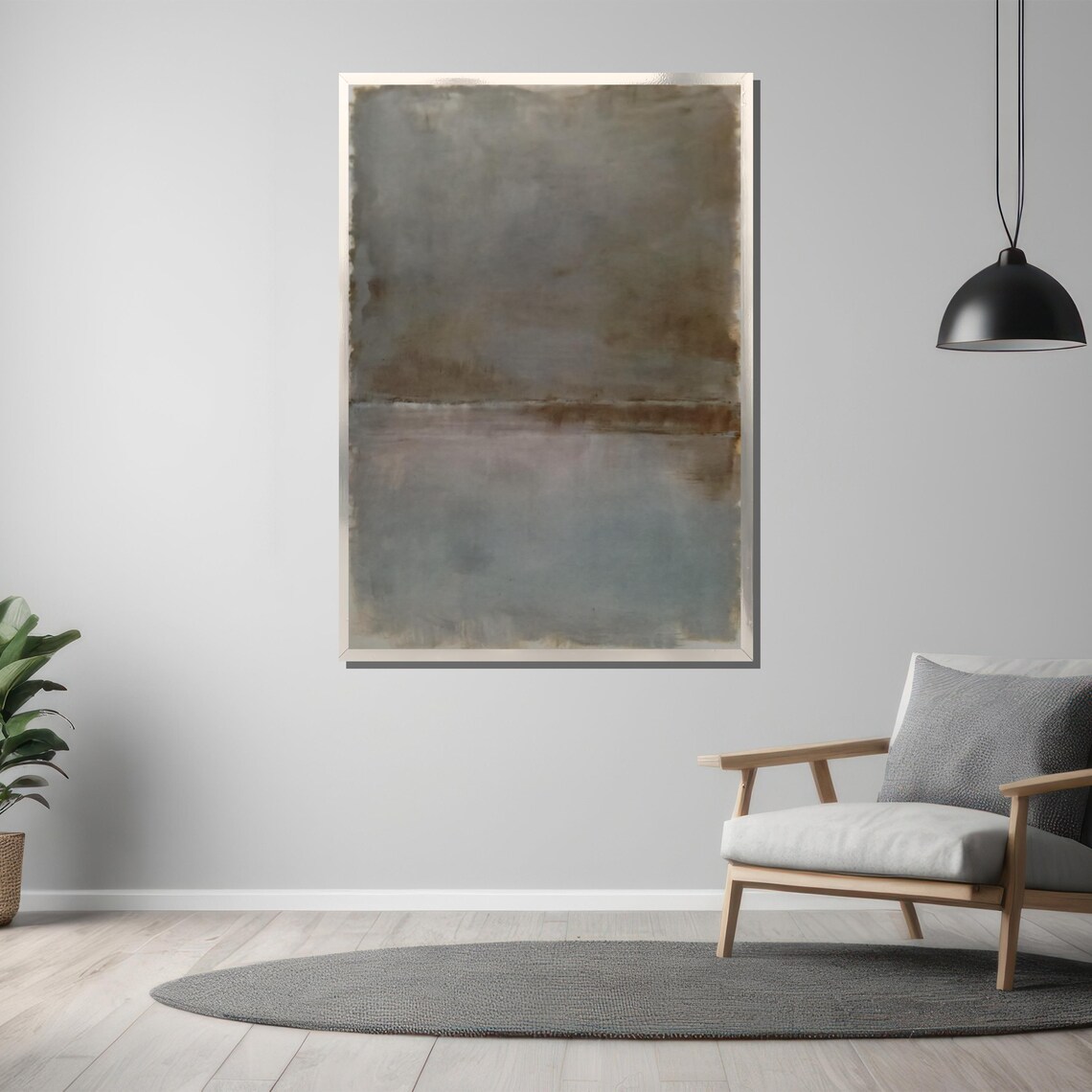 Rothko-Style Misty Neutral Grey Color-Field Abstract Art Poster - Image 3