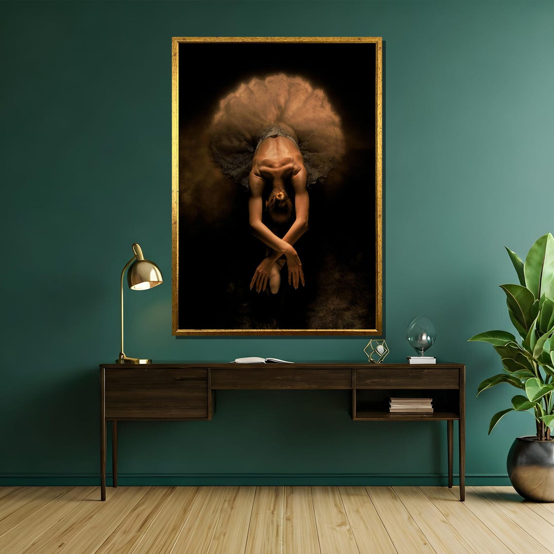 Bowing Ballerina With Golden Dandelion Halo Deep Dark Art Poster - Image 5