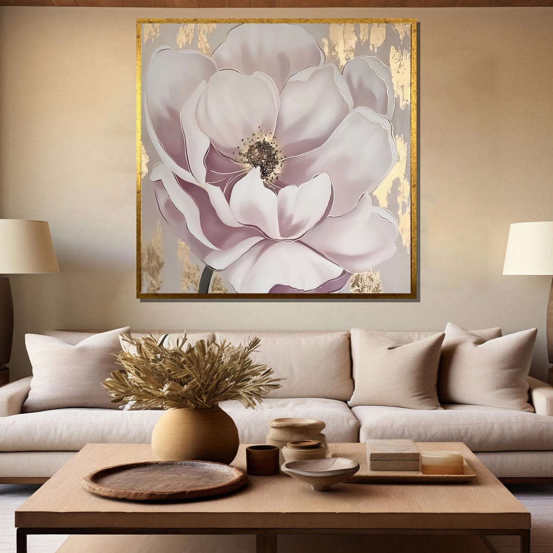 Soft Pink Blossom Close Up with Sparkling Gold Flecks Floral Poster - Image 5