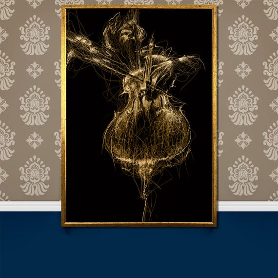 Abstract Golden Ballet Painting Elegant Dancer Silhouette Wall Art Gift For Modern Home Decor And Art Enthusiasts