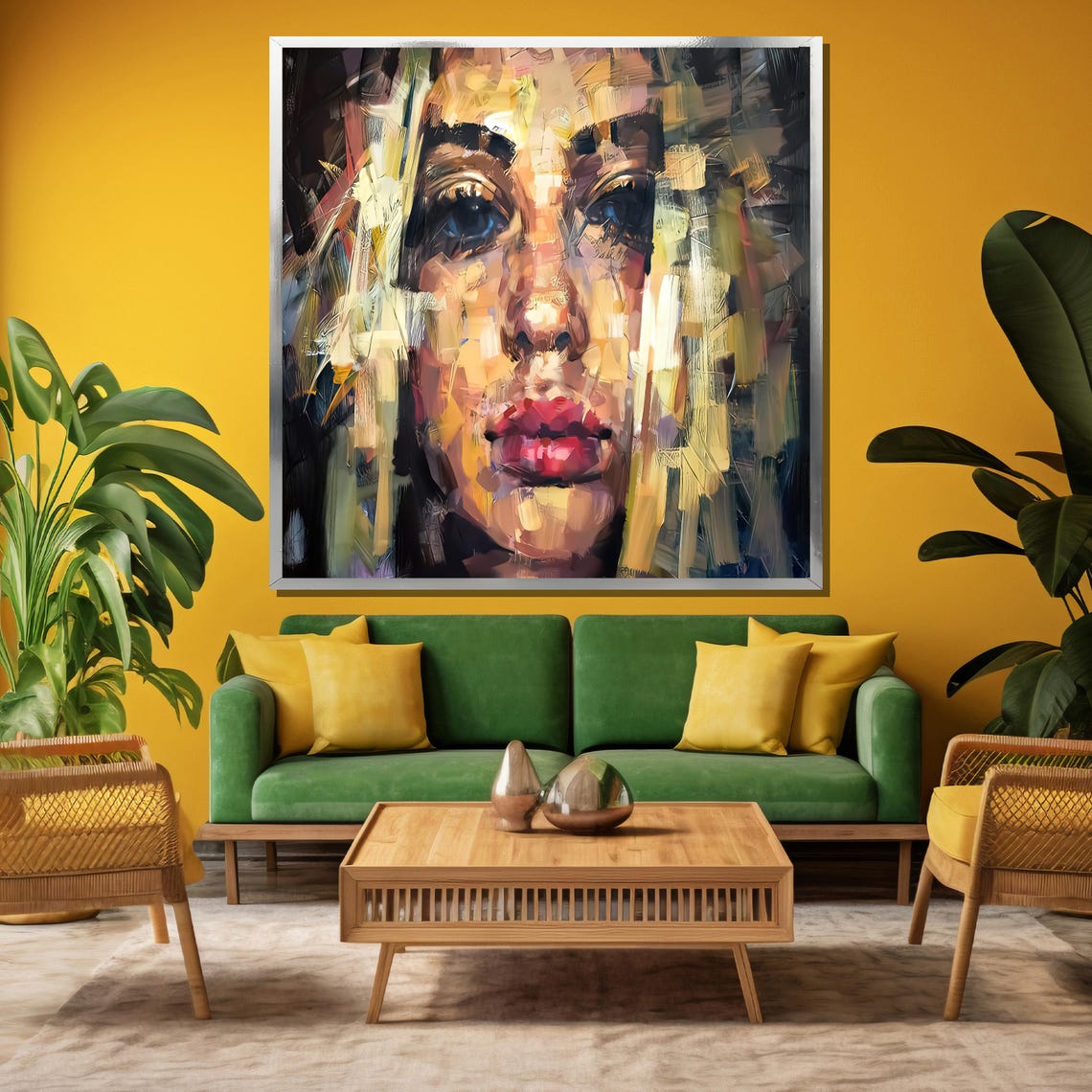 Abstract Blonde Woman Portrait with Bold Impasto Brushwork Poster - Image 3