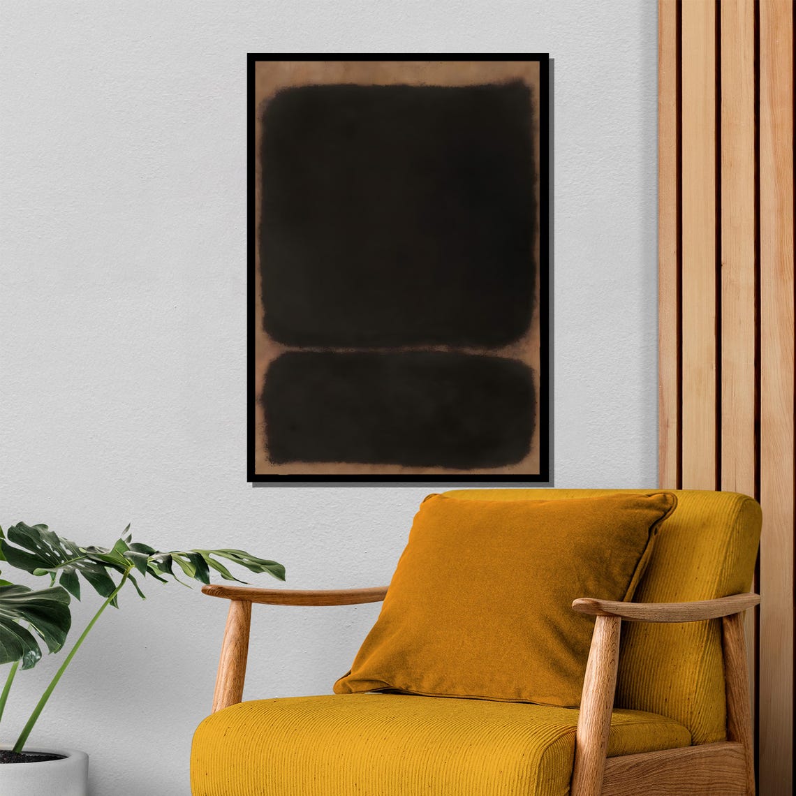Rothko-Style Deep Black Minimal Color-Field Abstract Art Poster - Image 4