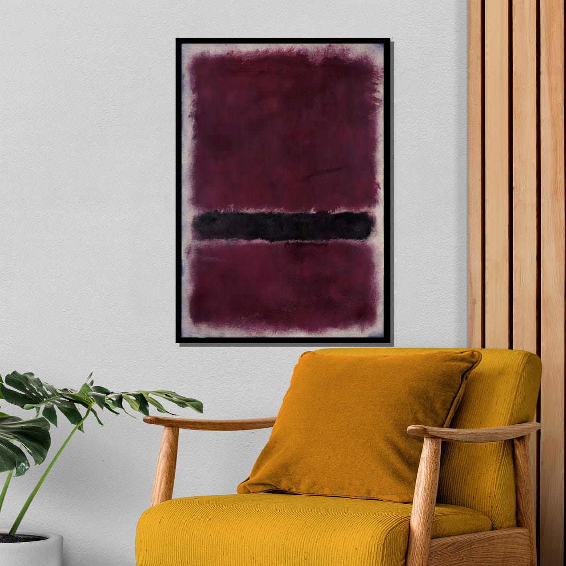 Rothko Style Magenta And Black Vibrant Color Field Abstract Poster - Image 4