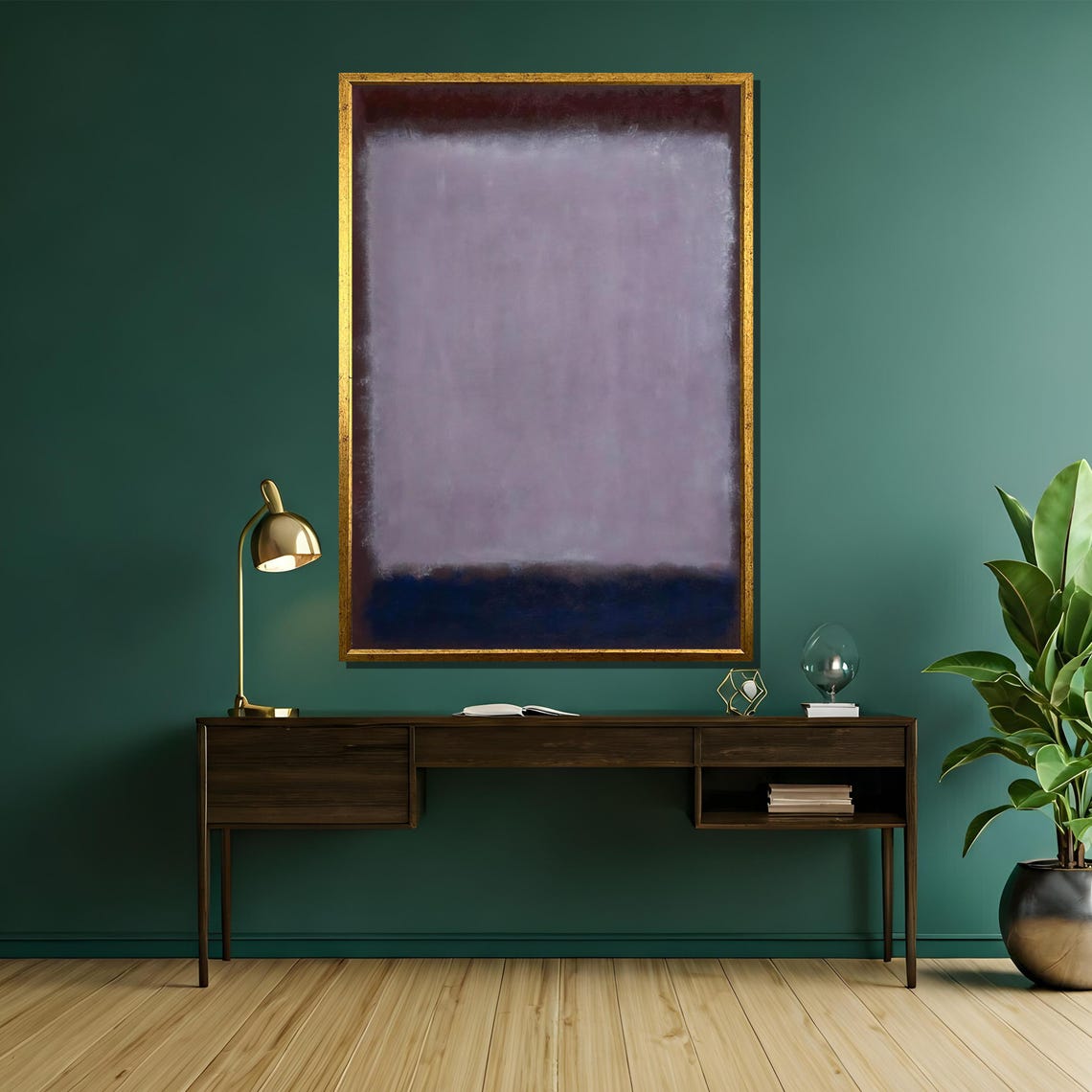 Rothko Style Lavender And Navy Soft Color Field Abstract Poster - Image 5