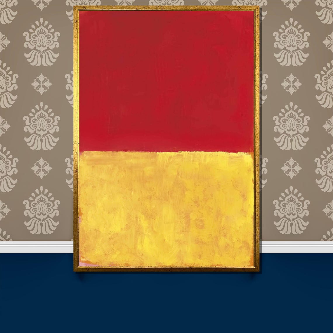 Rothko-Style Bold Red Yellow Two-Tone Color-Field Art Poster