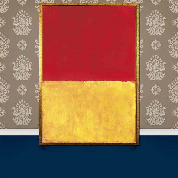 Mark Rothko Red And Yellow Painting Bold Abstract Art Gift For Modern Homes And Contemporary Interiors