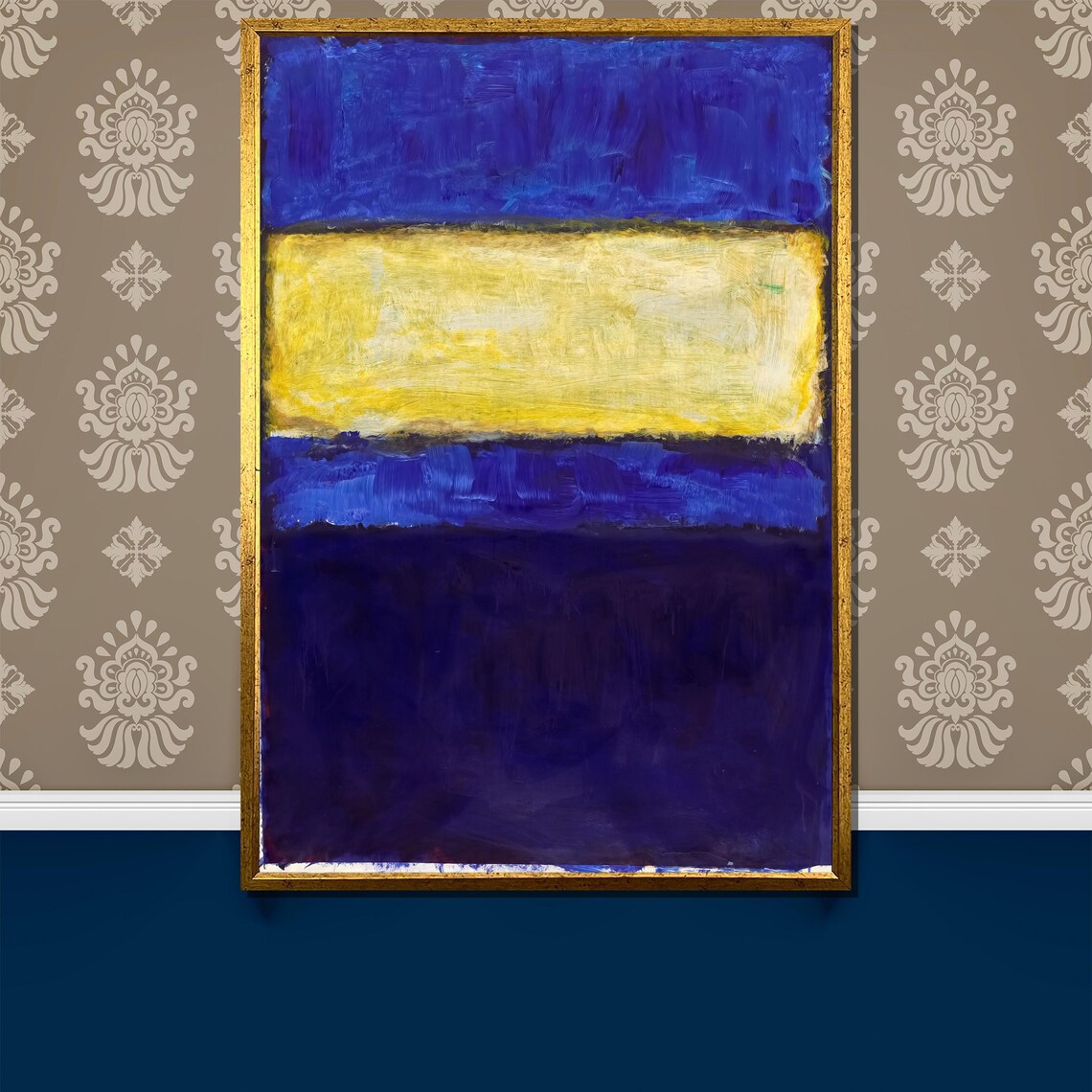 Deep Royal Blue and Golden Yellow Color Field Rothko Inspired Poster