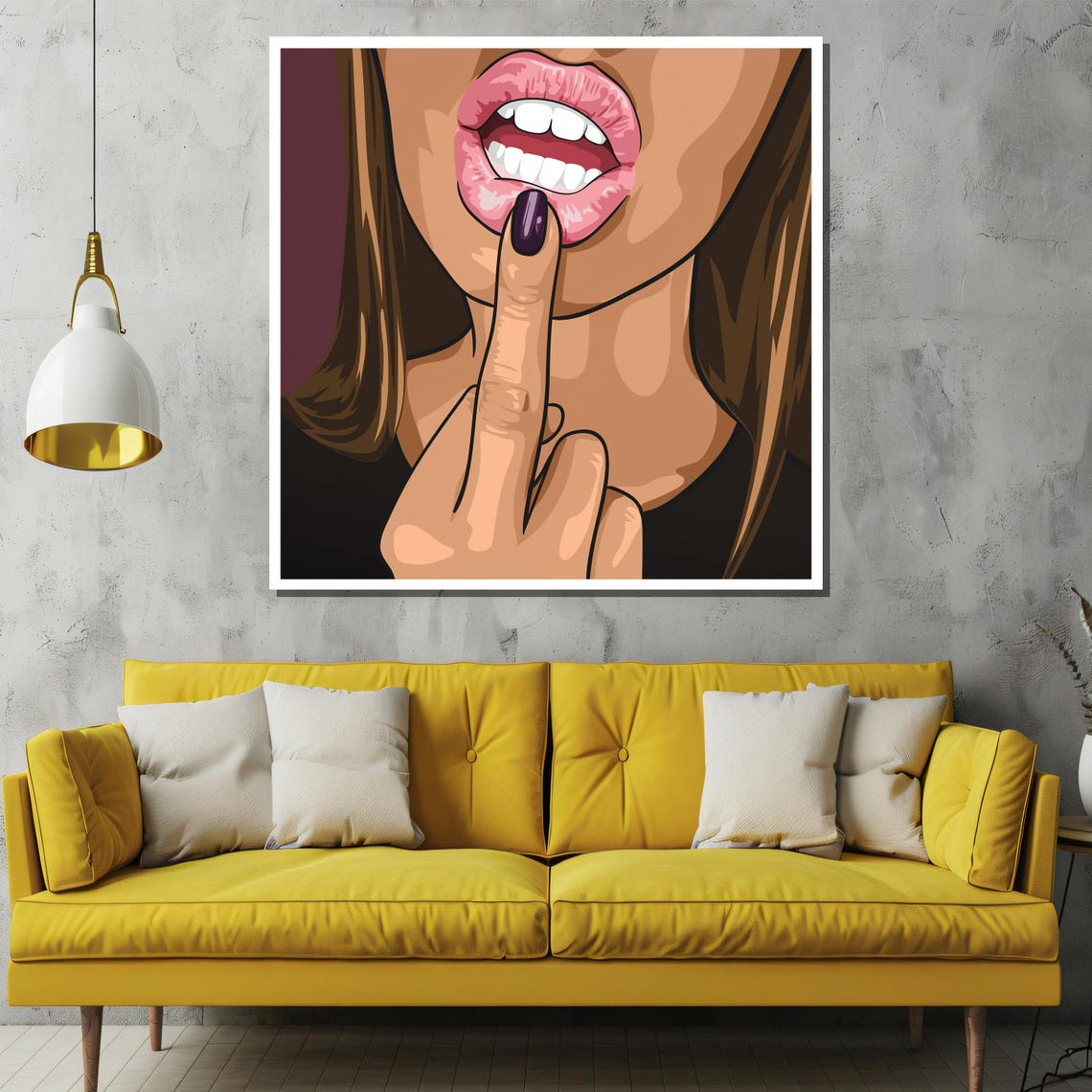 Bold And Seductive Lips Painting Modern Pop Art Wall Decor For Contemporary Spaces And A Unique Gift Idea - Image 2