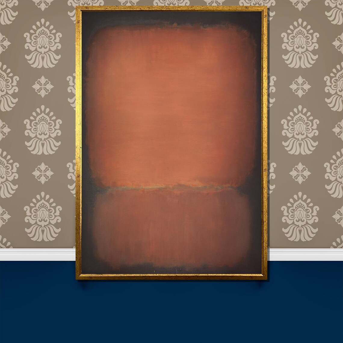 Rothko-Style Warm Brown Terracotta Color-Field Abstract Art Poster