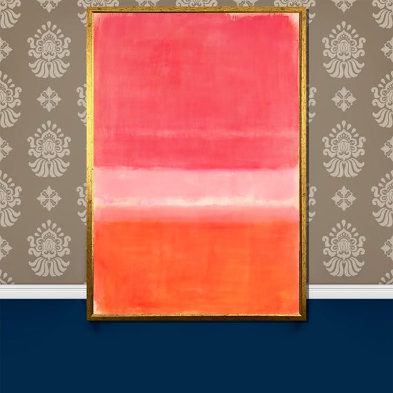 Vibrant Pink And Orange Abstract Painting Bold Artistic Gift For Modern Wall Decor And Colorful Home Spaces