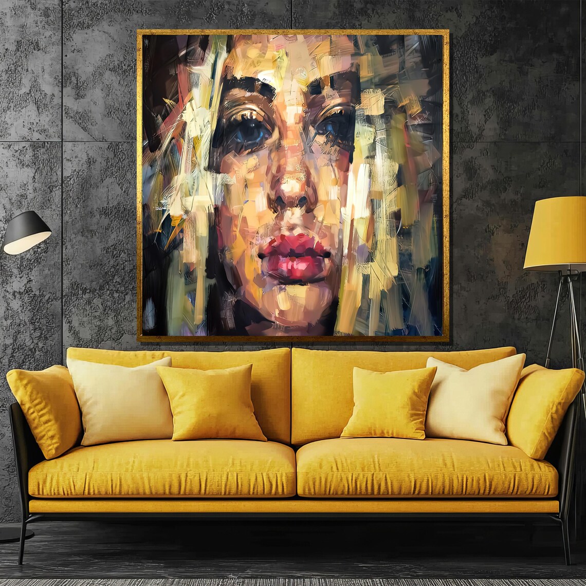 Abstract Blonde Woman Portrait with Bold Impasto Brushwork Poster