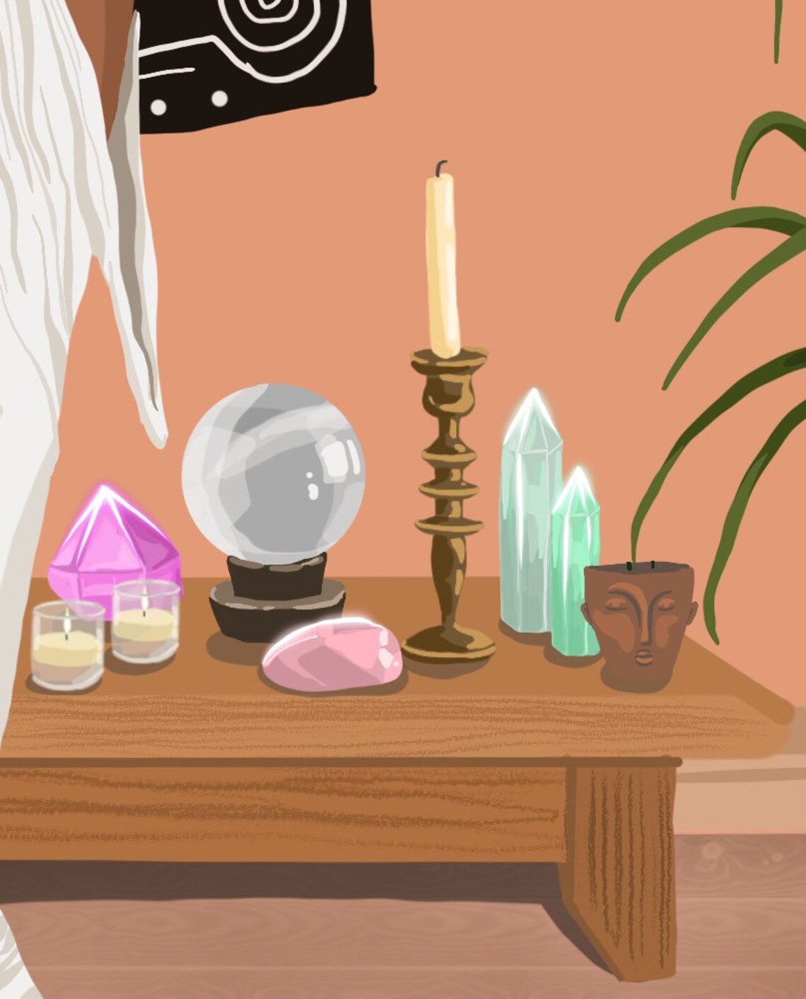 Crystal Castle Spiritual Woman Boho Wall Art Print - Image 2