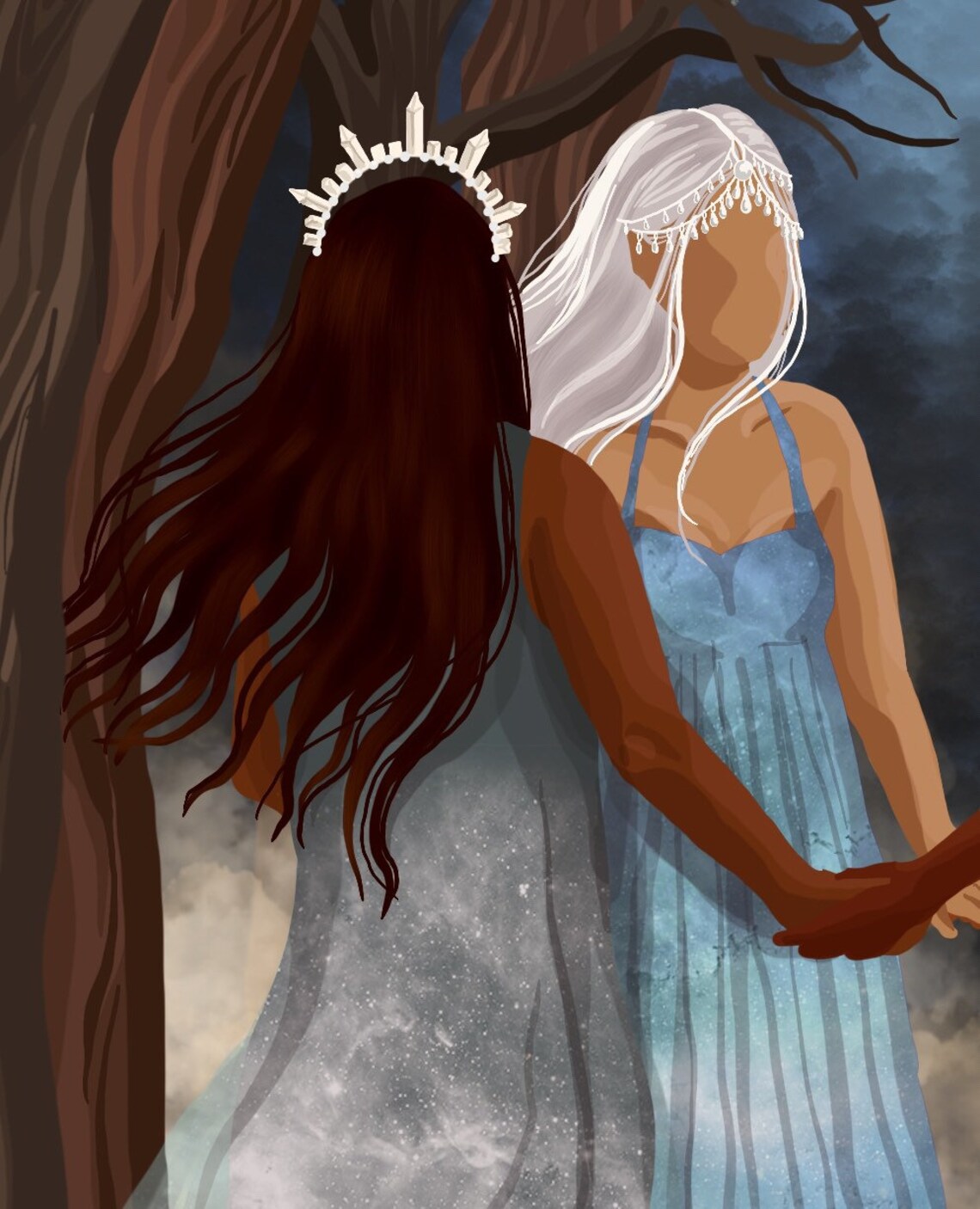 Winter Solstice Women Circle Illustration Art Print - Image 2