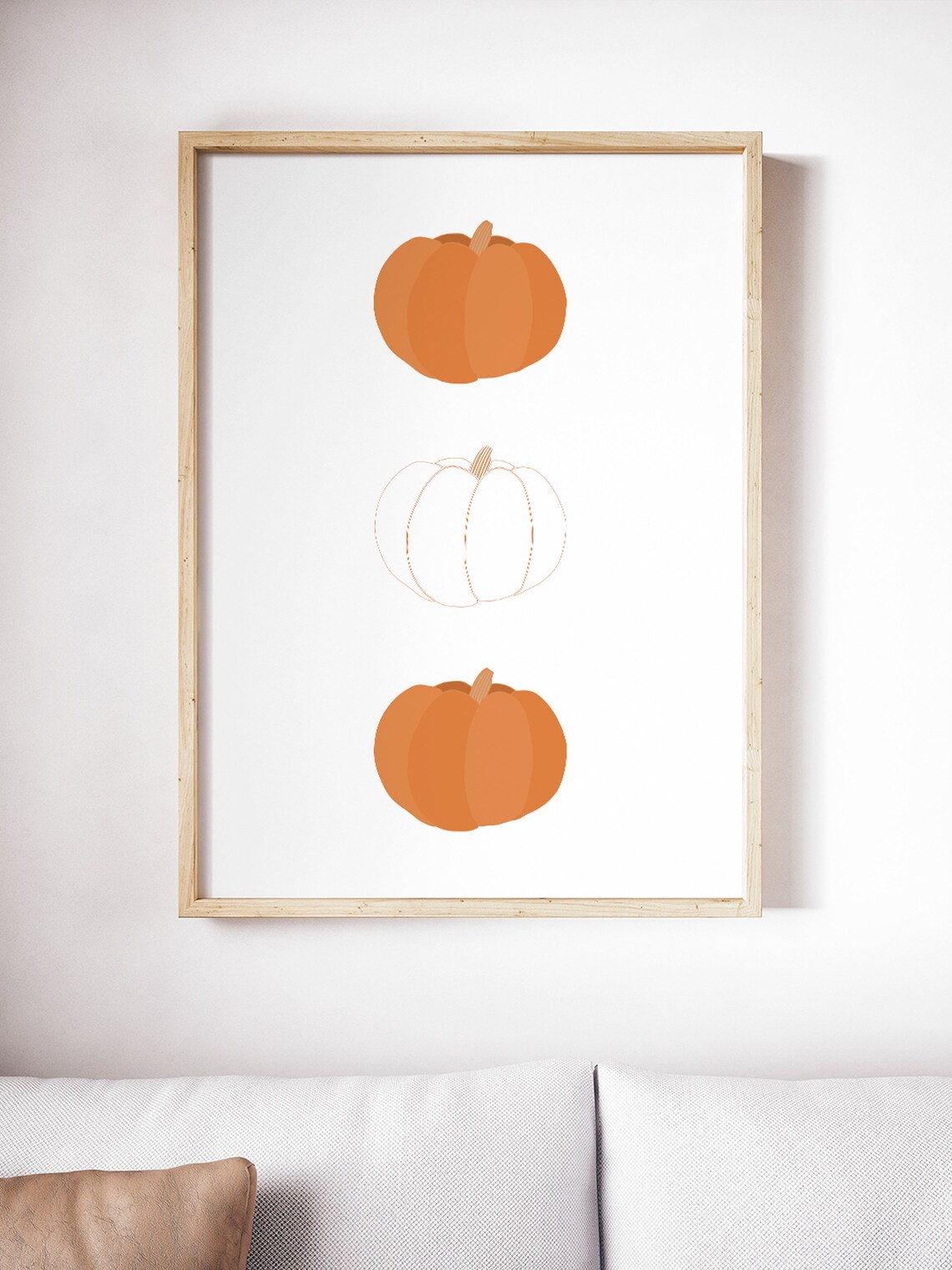 Pumpkin Fall Boho Home Decor, Modern Art Print - Image 3