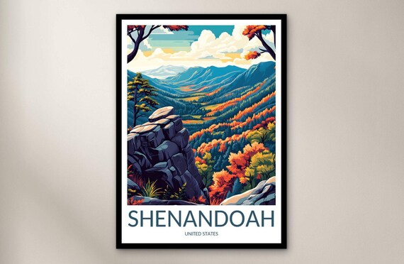 Shenandoah National Park Autumn Mountain Overlook Travel Poster