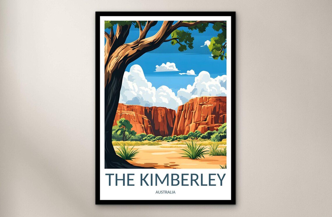 The Kimberley Australia Red Rock Gorge Outback Travel Poster