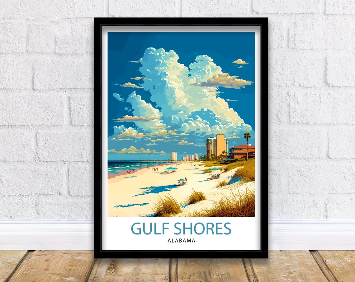 Gulf Shores Alabama Travel Poster, Beach Decor