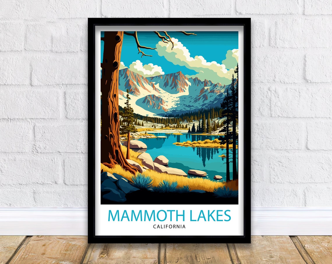 Mammoth Lakes California Alpine Lake Snowy Peaks View Poster