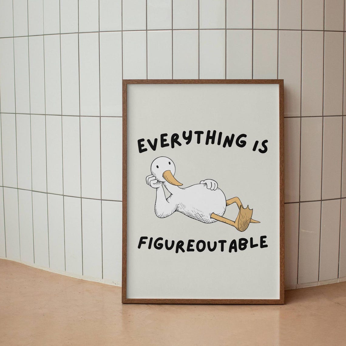 Everything Is Figureoutable Funny Duck Lounge Positive Quote Poster - Image 6
