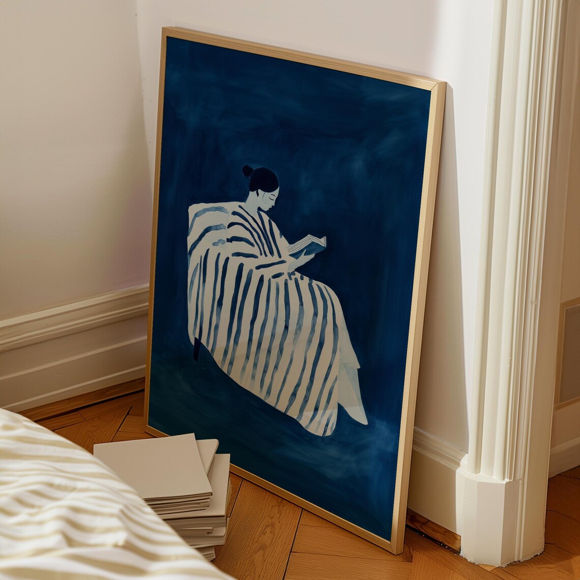 Abstract Reading Woman, Minimalist Contemporary Art - Image 4