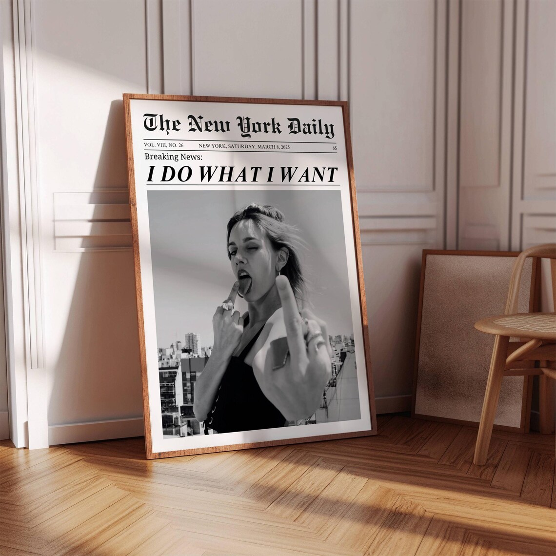 I Do What I Want Newspaper Headline Trendy Girl Dorm Room Poster - Image 6