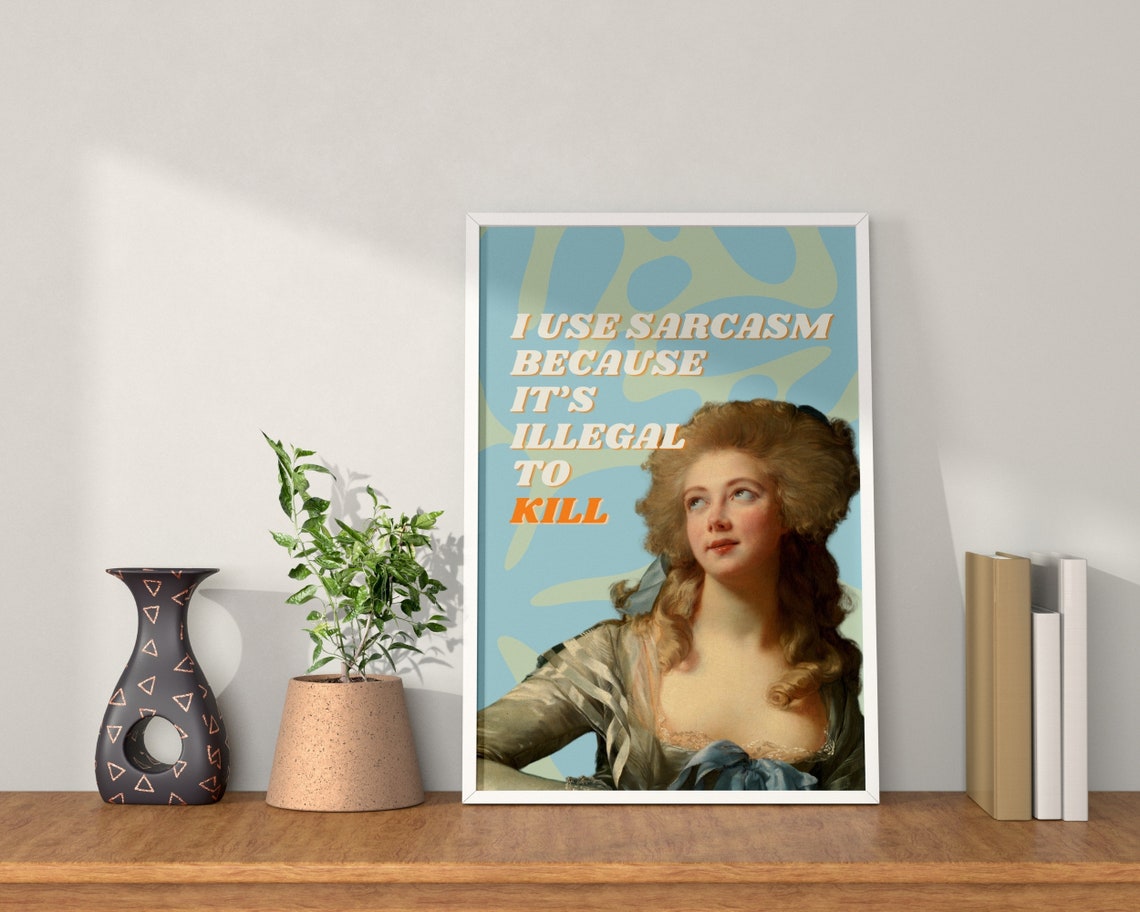 I Use Sarcasm Because Its Illegal to Kill Funny Quote Poster - Image 4