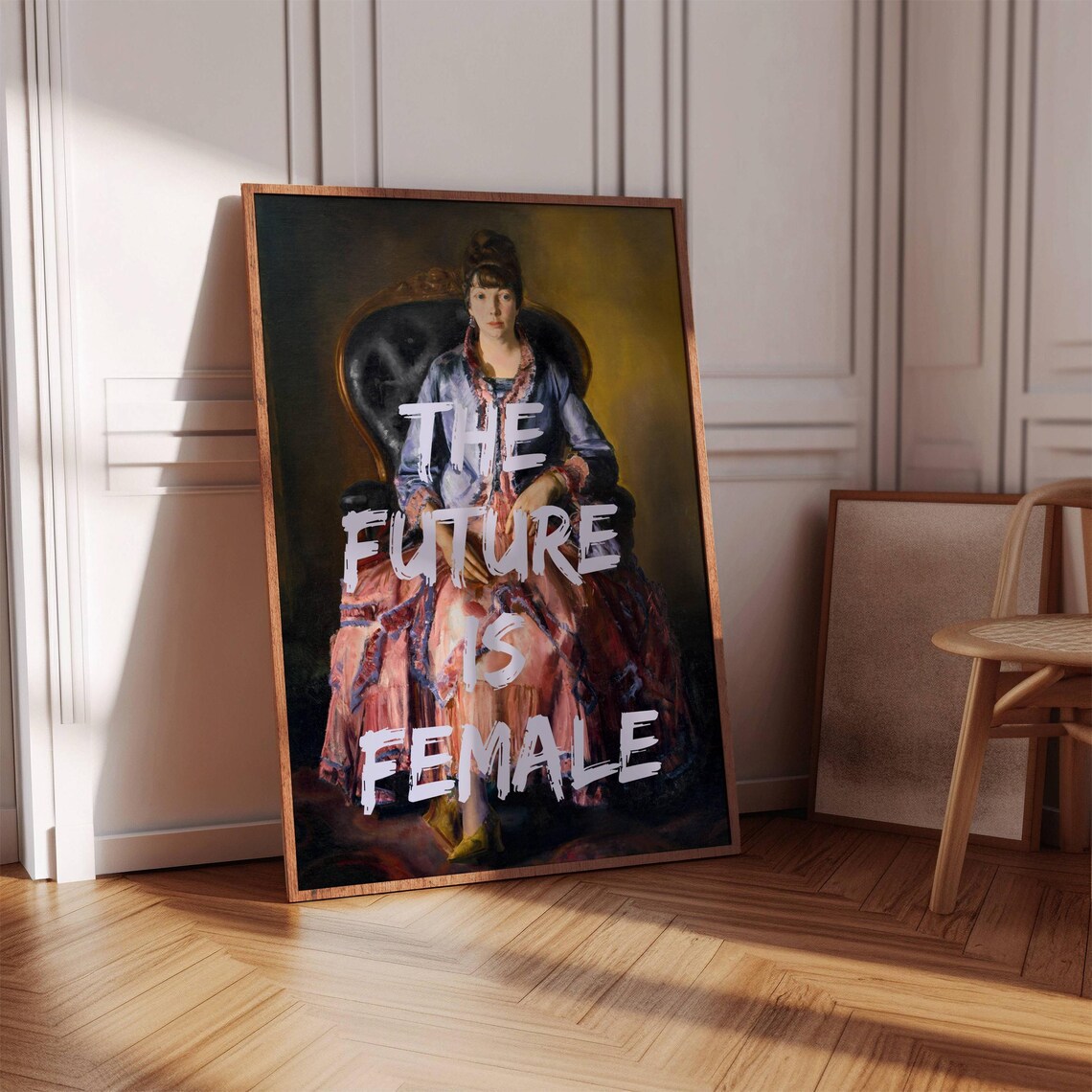 The Future Is Female Graffiti Seated Lady Portrait Quote Poster - Image 6