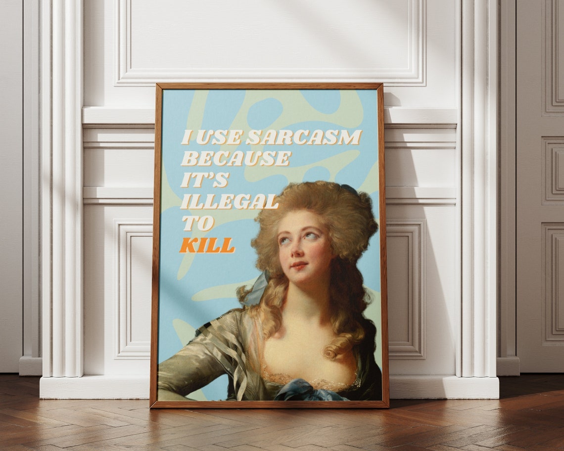 I Use Sarcasm Because Its Illegal to Kill Funny Quote Poster - Image 8