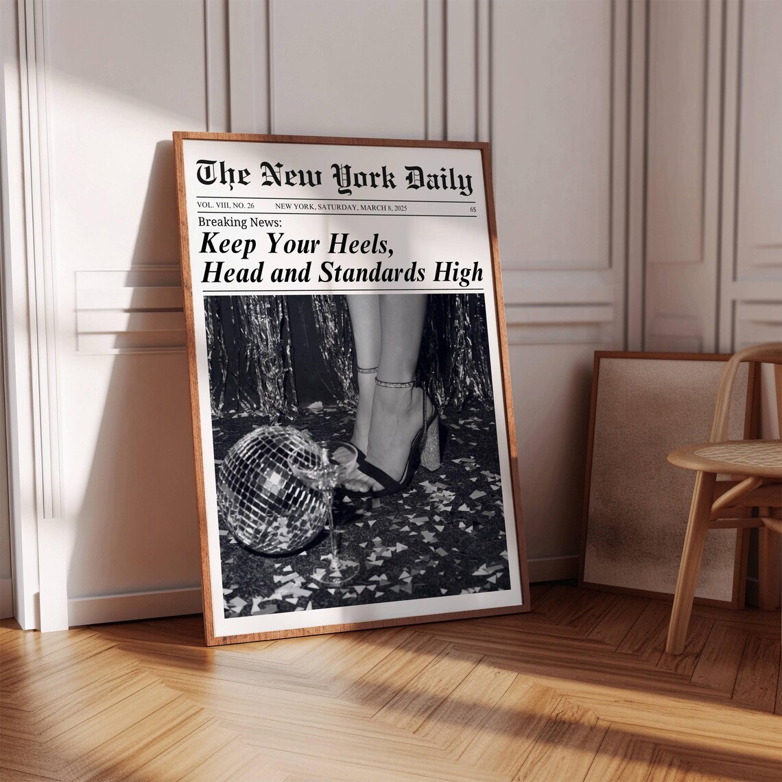 Keep Your Heels Quote, Vintage New York Times Art Print - Image 6