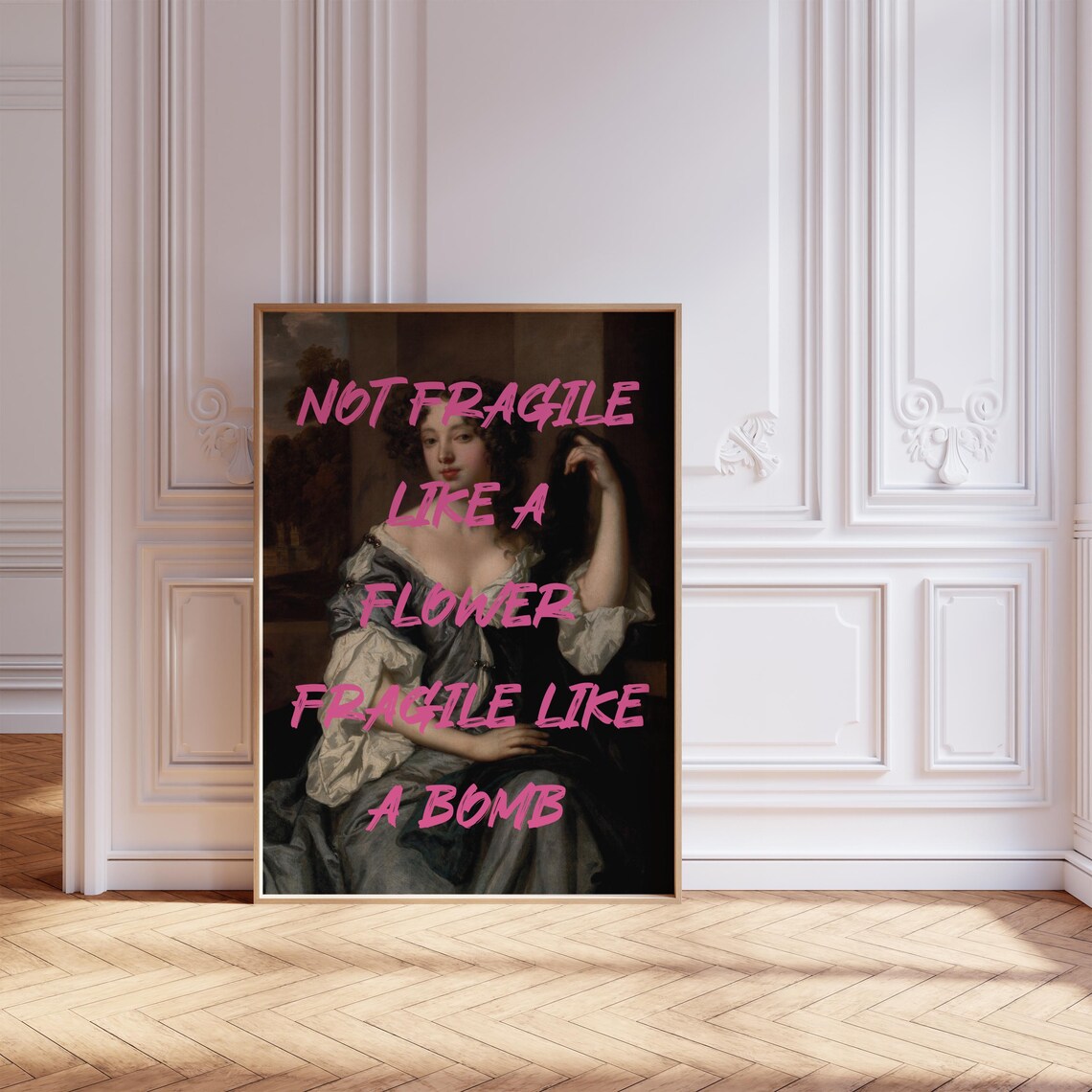 Not Fragile Like A Flower Quote, Feminist Art Print - Image 4