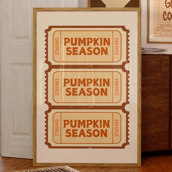 Wall Art Pumpkin Season Poster Autumn Cozy Fall Decor
