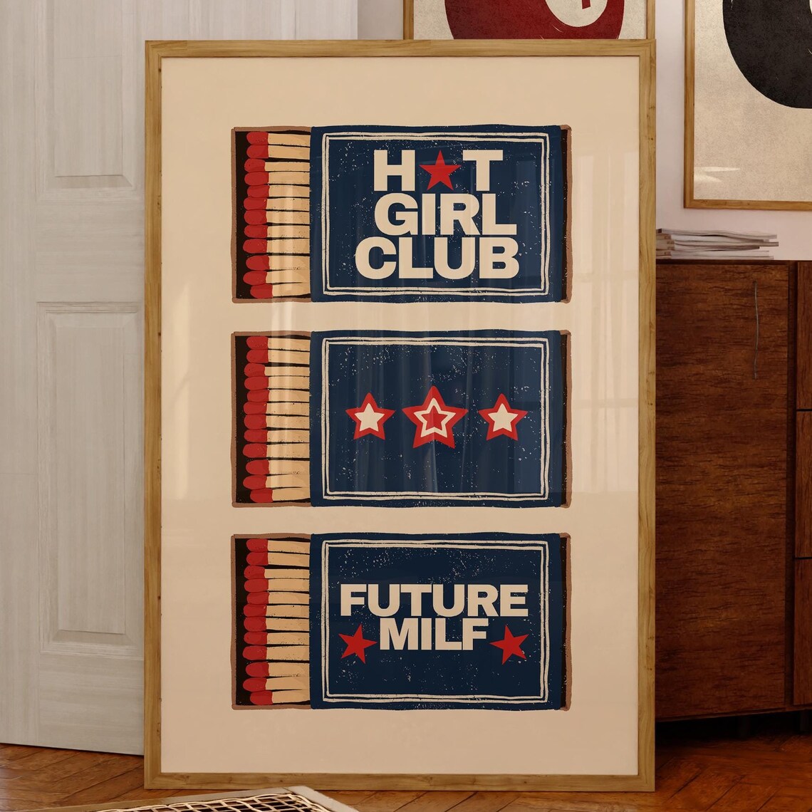 Hot Girl Club Future Milf Vintage Matchbook Retro Art Poster