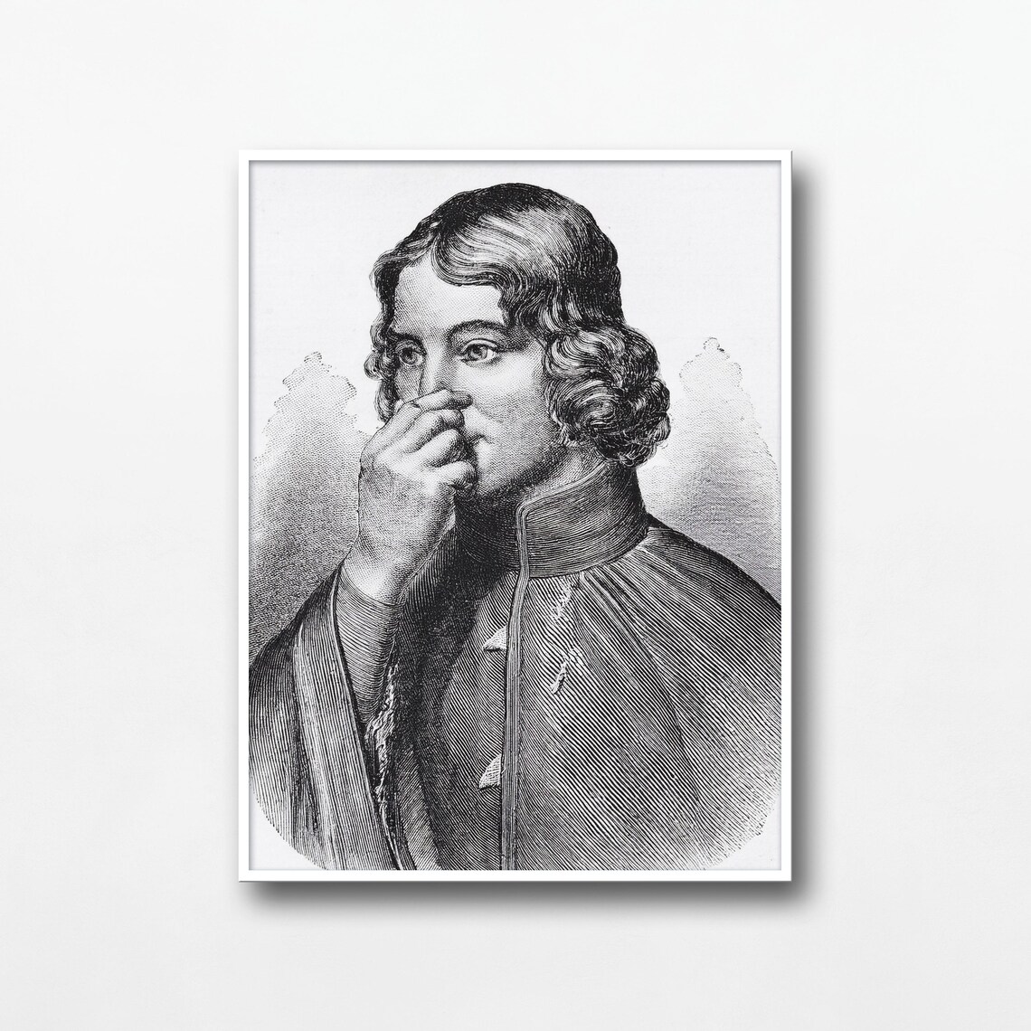 Funny Bathroom Nose Pinching Young Man Vintage Engraving Poster - Image 3