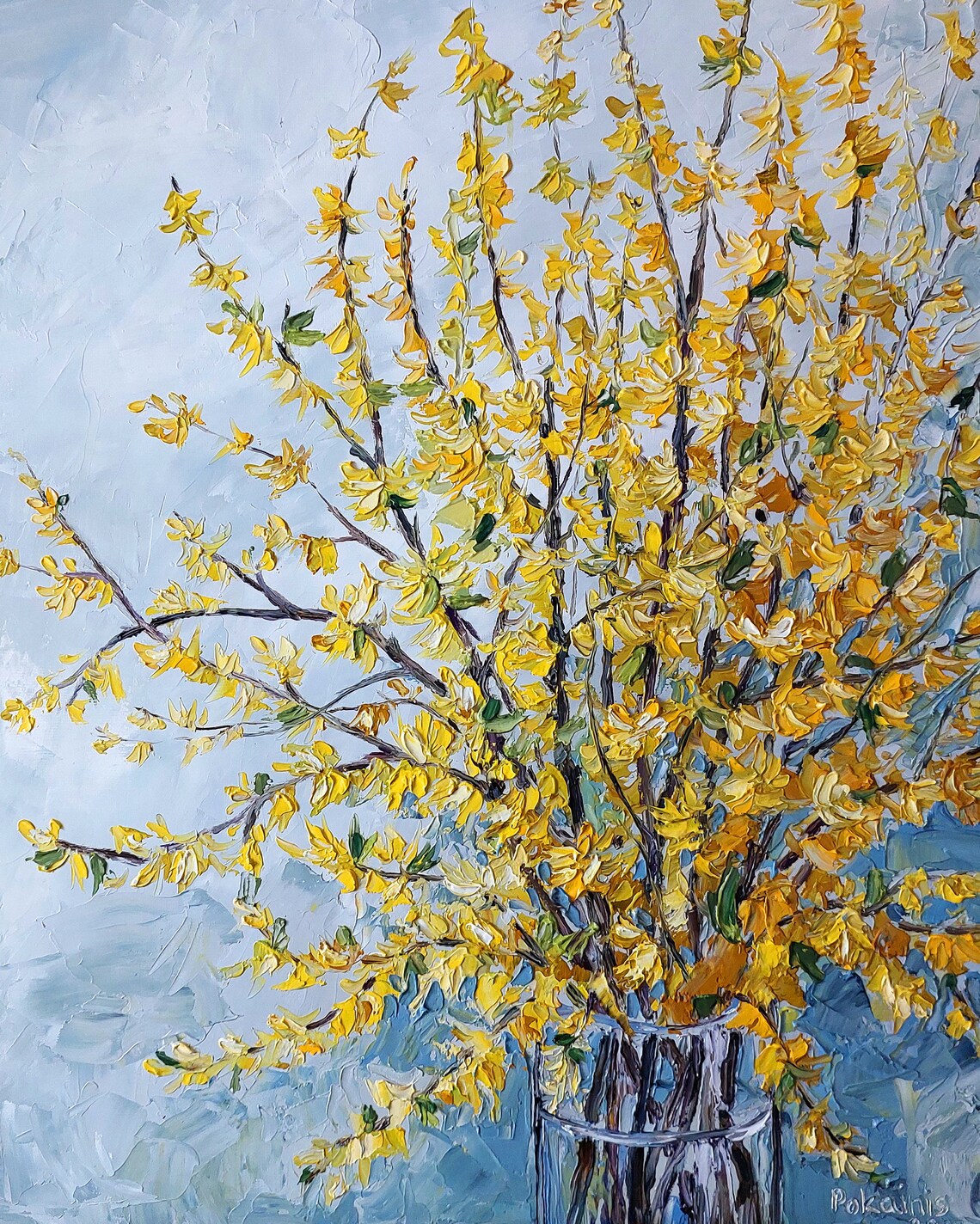 Floral Still Life Oil Painting, Botanical Artwork