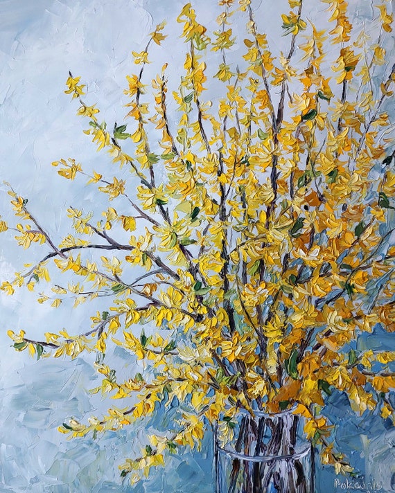 Floral Still Life Oil Painting, Botanical Artwork