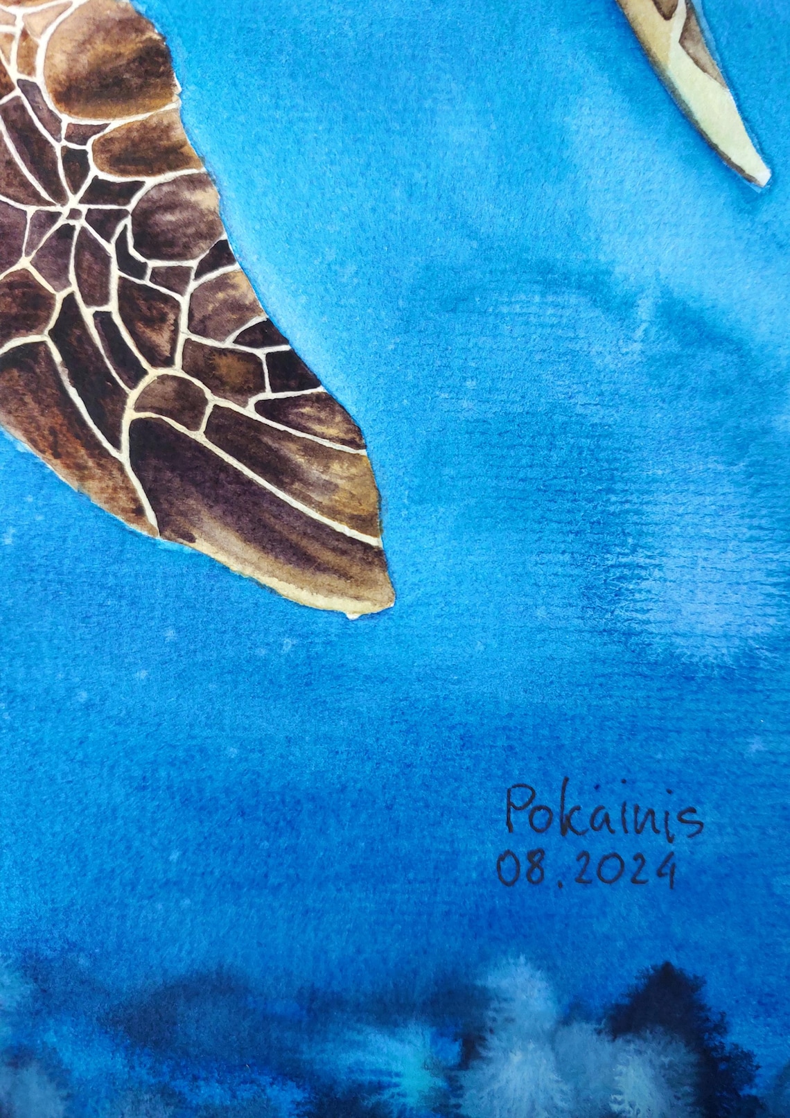 Sea Turtle Watercolor Art Print, Ocean Wall Art - Image 3