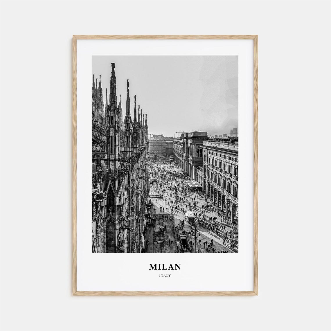 Milan Italy Duomo Spires Over Crowded Piazza del Duomo Square Poster
