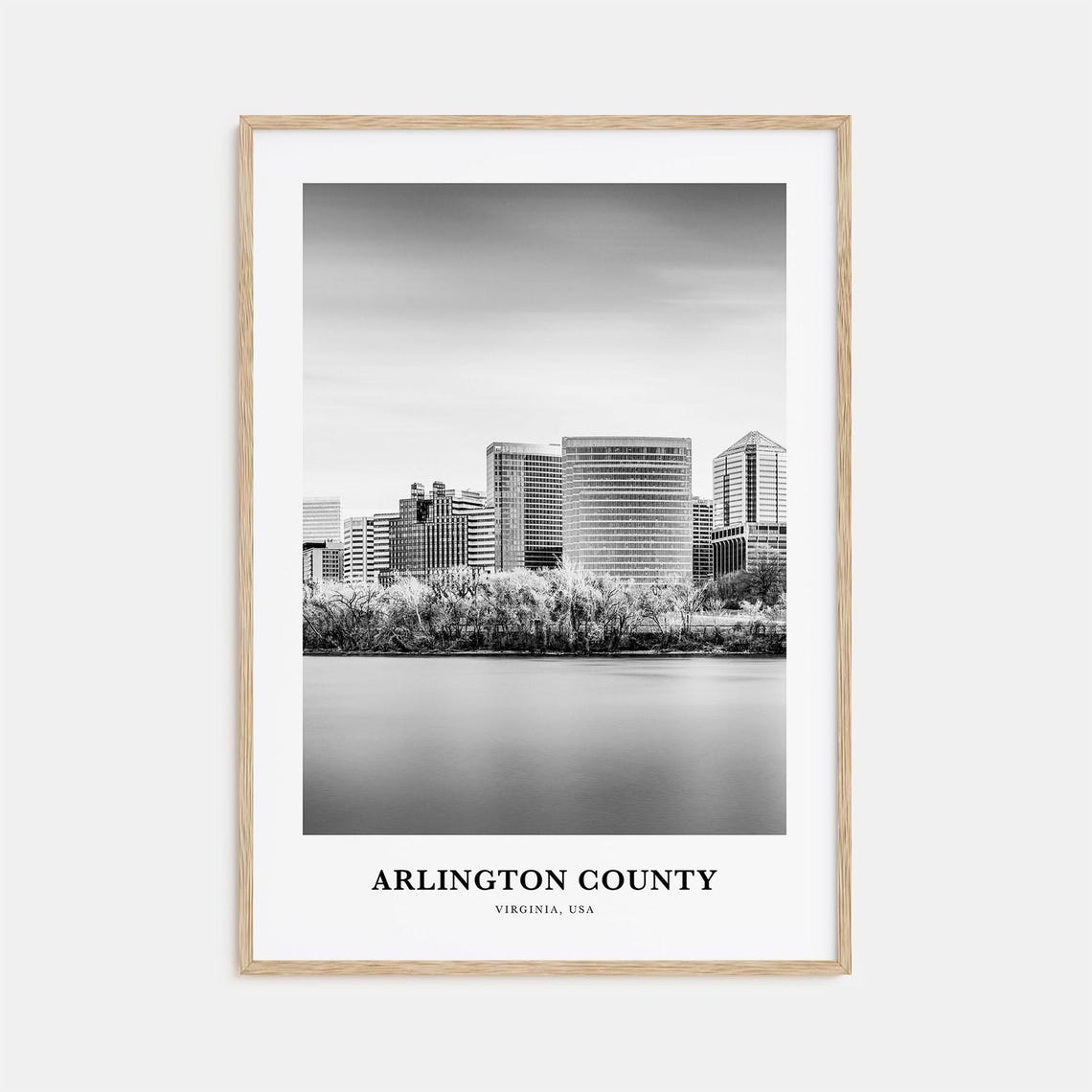 Arlington County Virginia Rosslyn Skyline across Potomac River Poster
