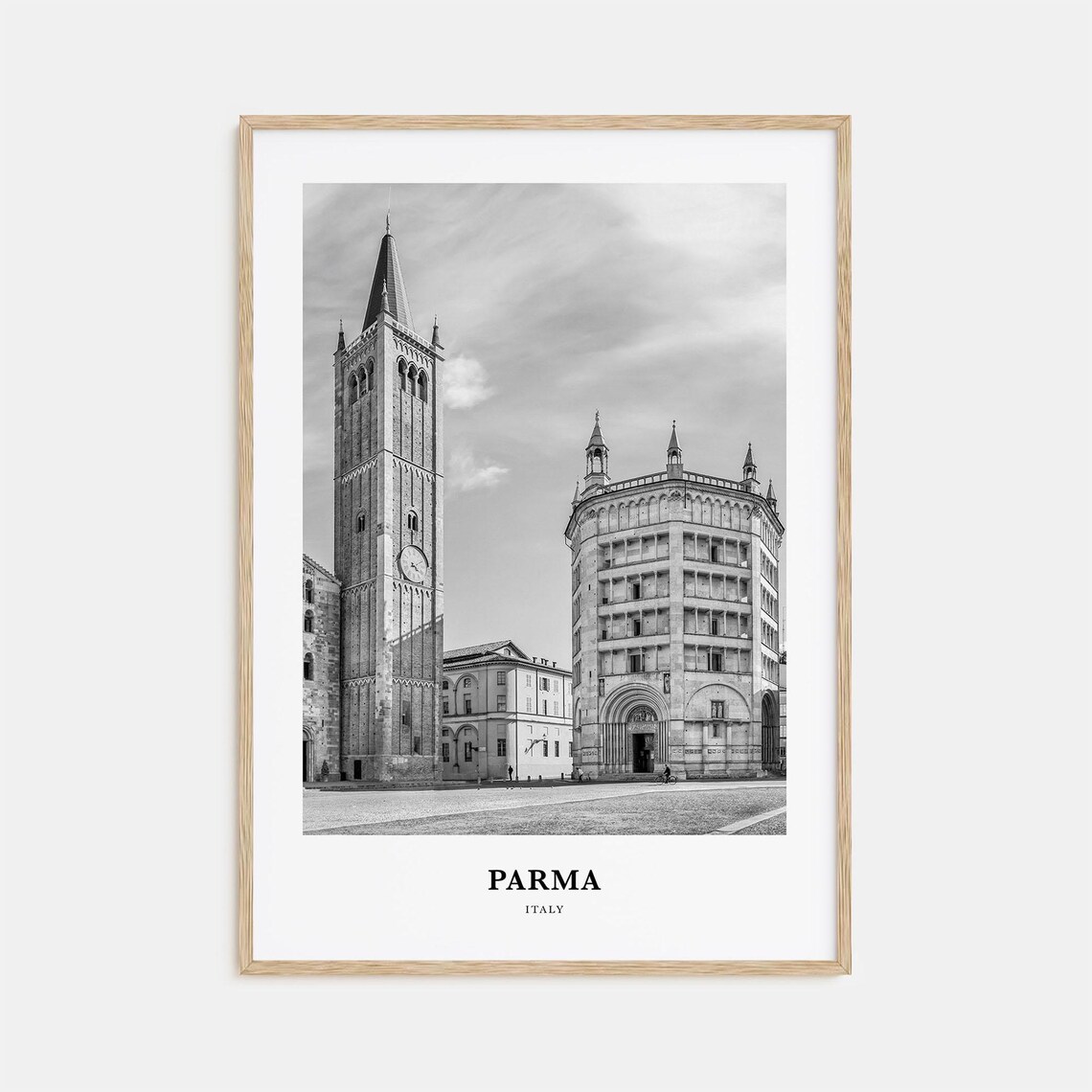 Parma Italy Cathedral Bell Tower and Baptistery Piazza Poster