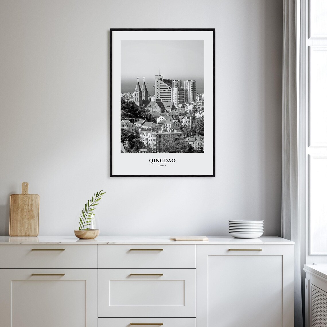 Qingdao China Historic Church Cityscape View Photography Poster - Image 2