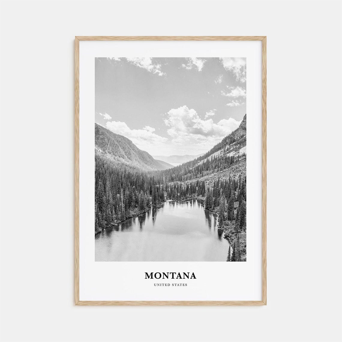 Montana Alpine Lake Pine Forest Mountain Valley Photo Poster