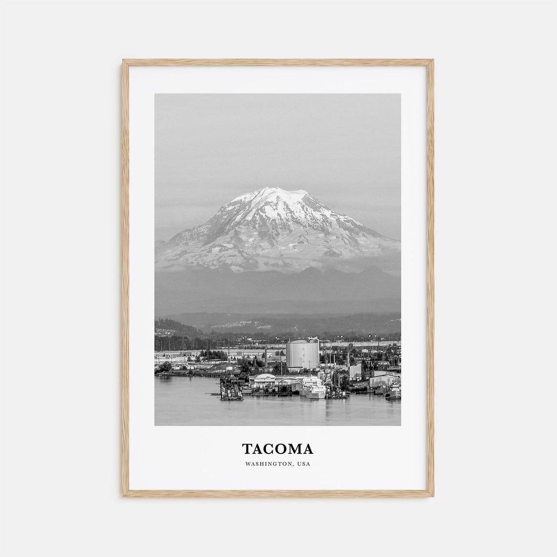 Tacoma Washington Mount Rainier Harbor View Photography Poster