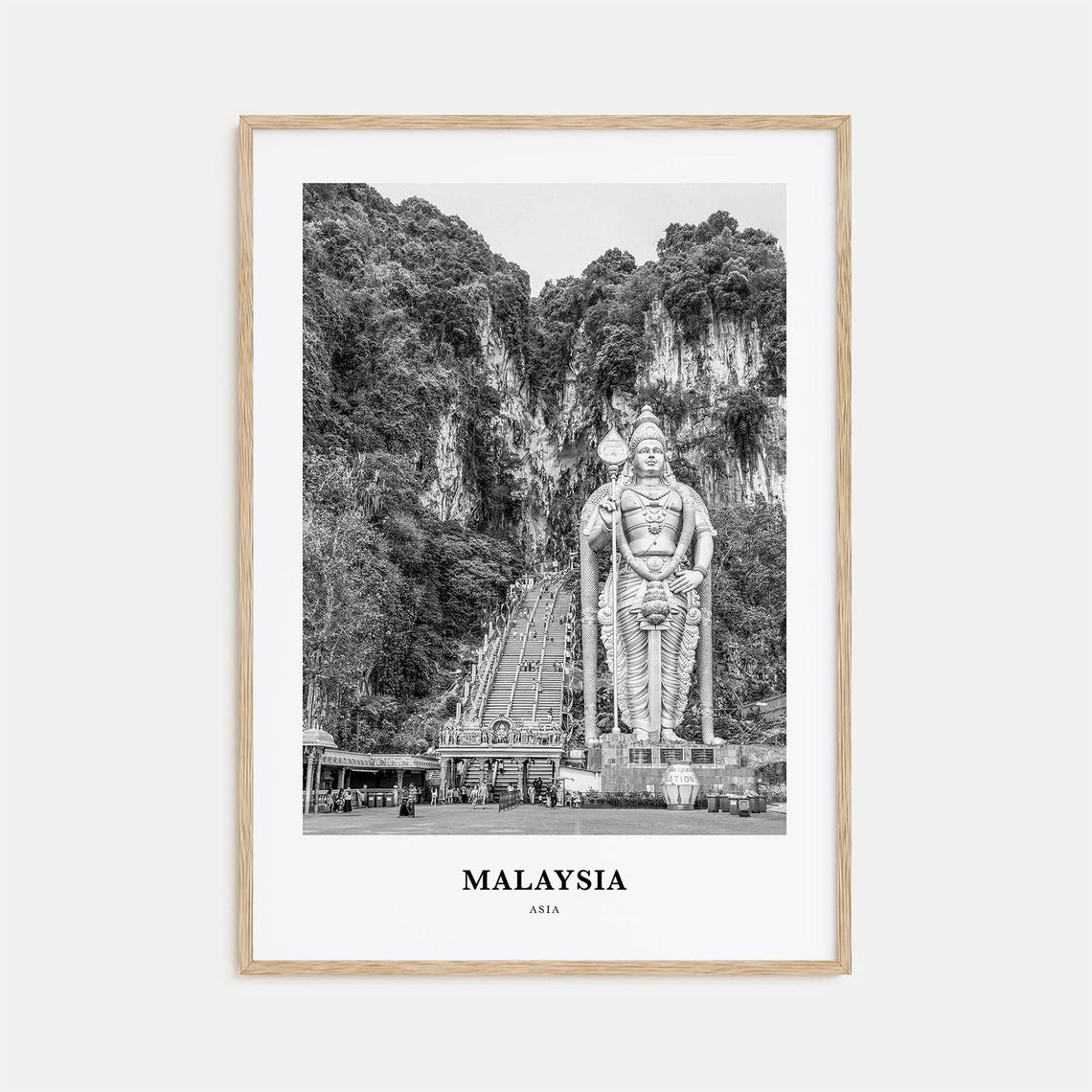Batu Caves Malaysia Giant Murugan Statue Stairs Photo Poster