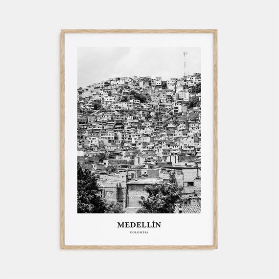 Medellin Colombia Hillside Barrio Neighborhood Houses Poster