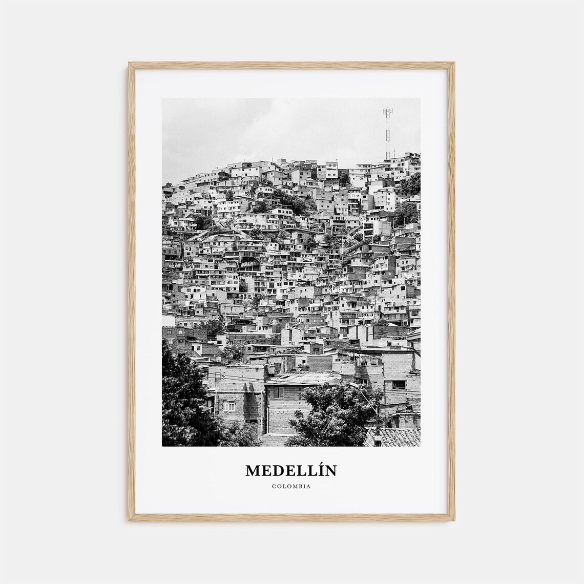 Medellin Colombia Hillside Barrio Neighborhood Houses Poster