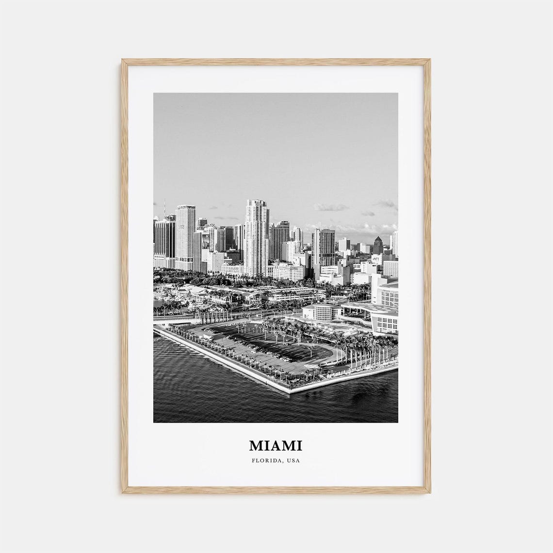 Miami Downtown Skyline Aerial Bayfront Waterfront View Poster