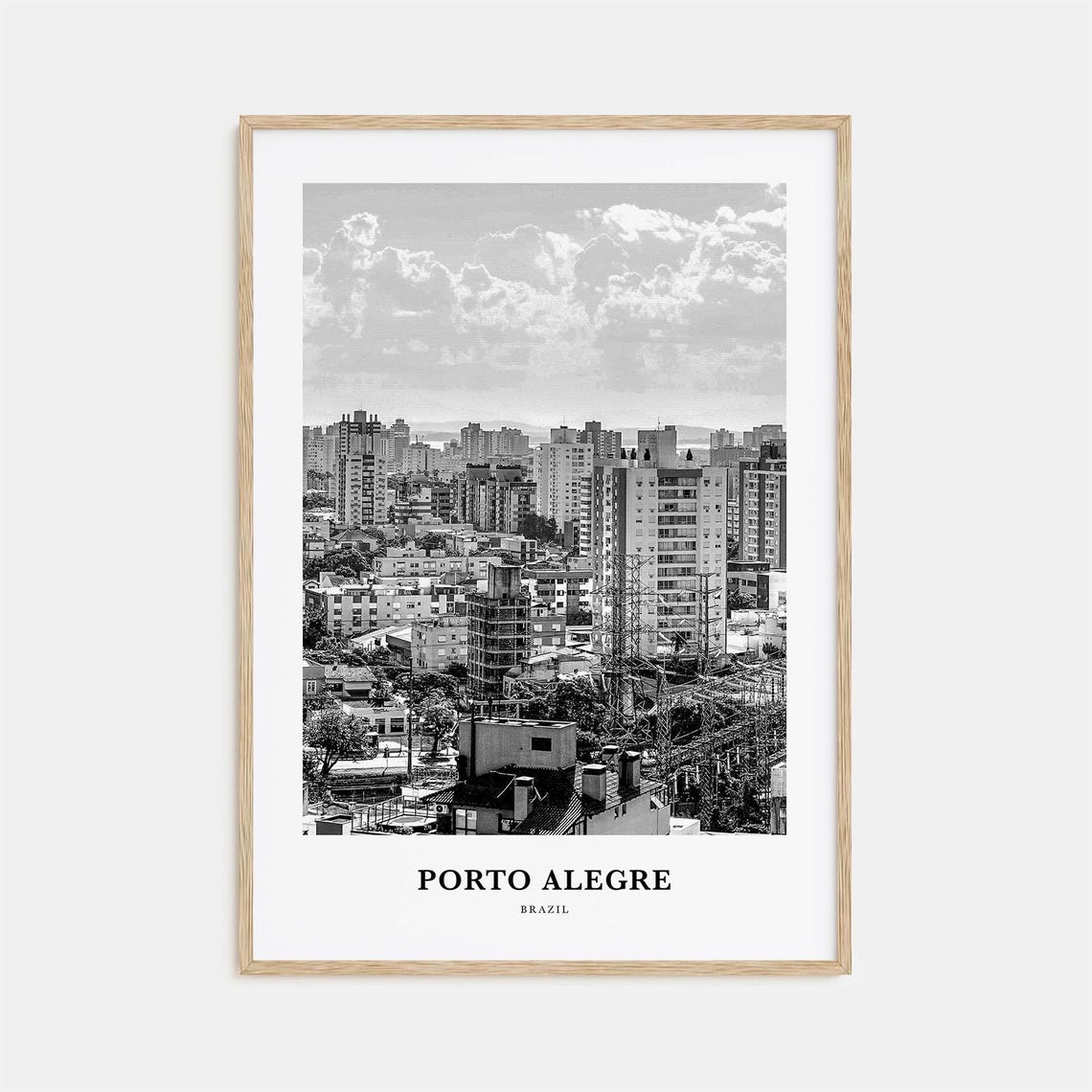 Porto Alegre Brazil City Skyline Under Dramatic Clouds Poster
