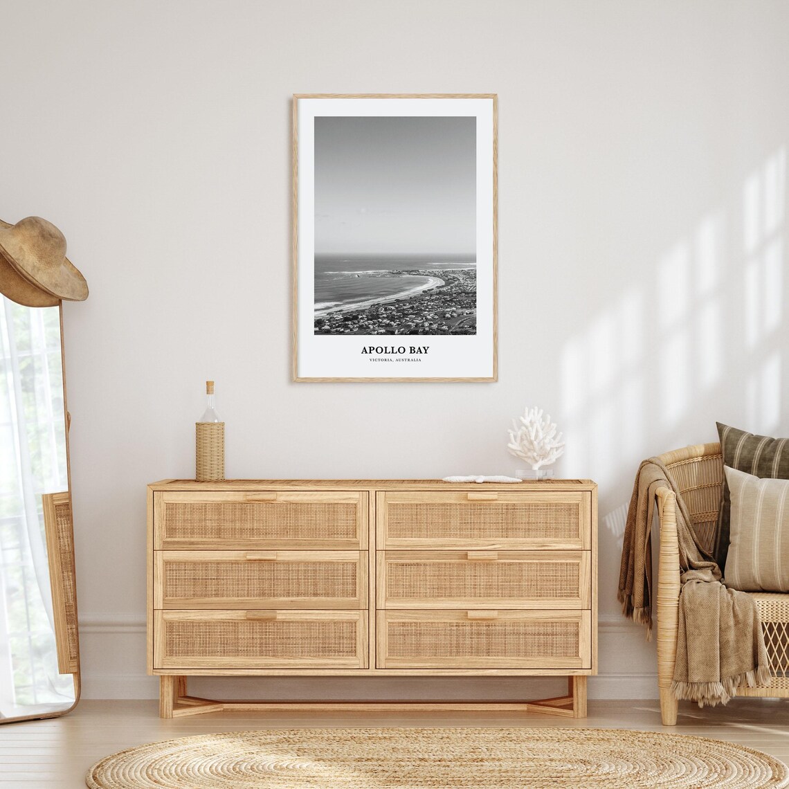 Apollo Bay Victoria Australia Coastal Town Bay Overlook Black Poster - Image 3
