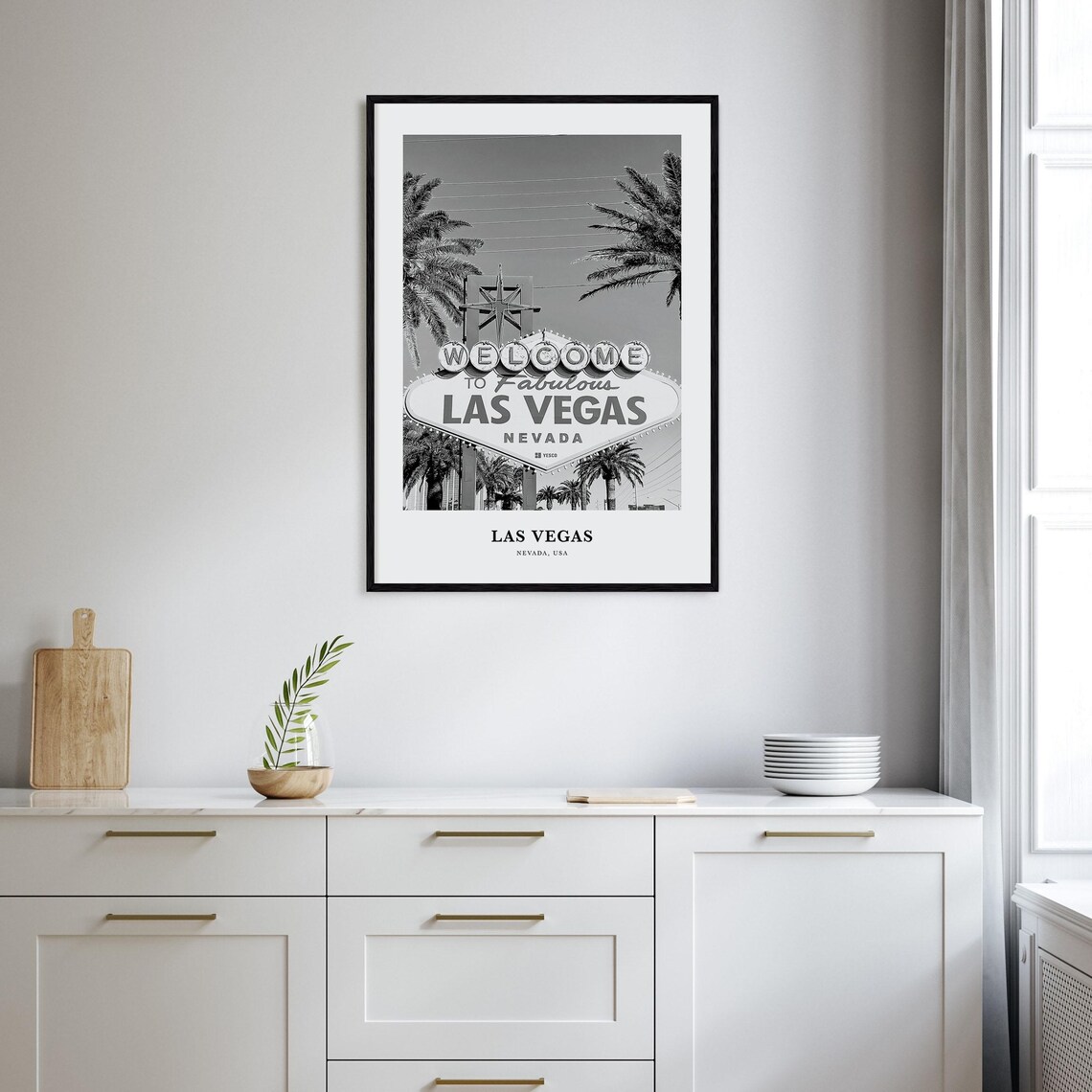 Las Vegas Nevada Famous Welcome Sign Black And White Travel Poster - Image 2